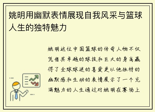 姚明用幽默表情展现自我风采与篮球人生的独特魅力
